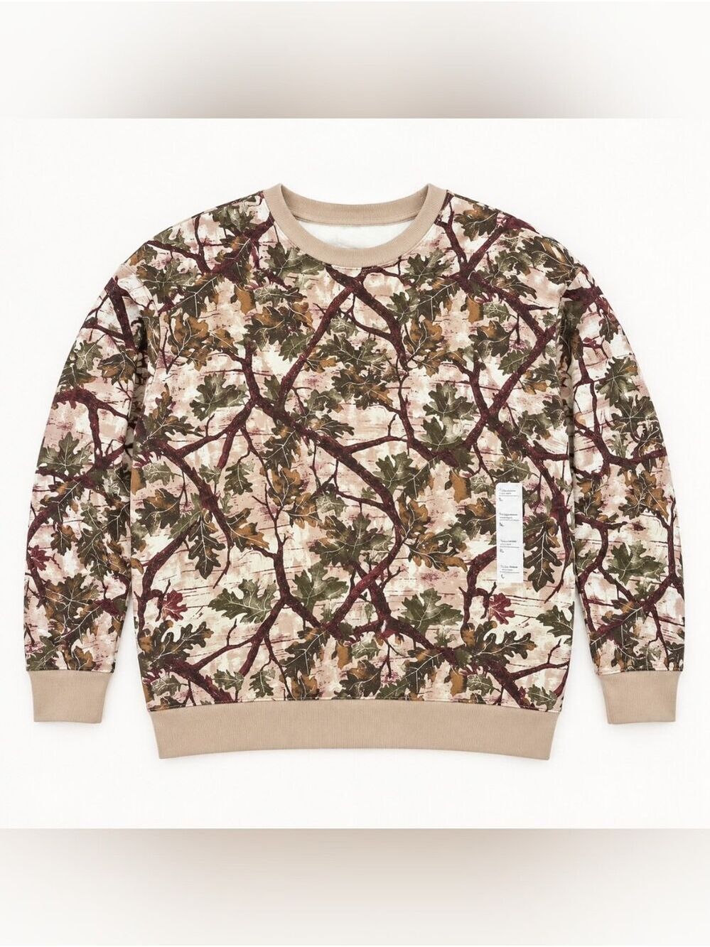 Original Use Men’s Large Woodland Camo Crewneck Sweatshirt NWT